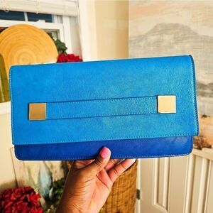 Melie Bianco Colorblock Vegan Leather Clutch.